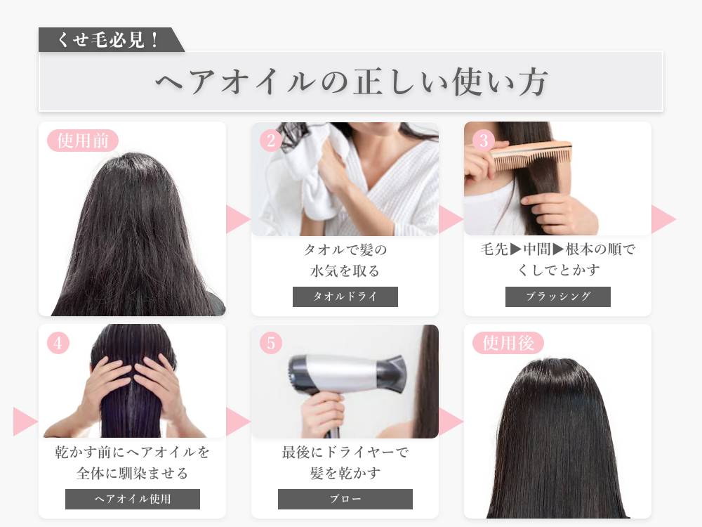 ヘアオイルを使用するタイミングはドライヤーを使う前がベスト