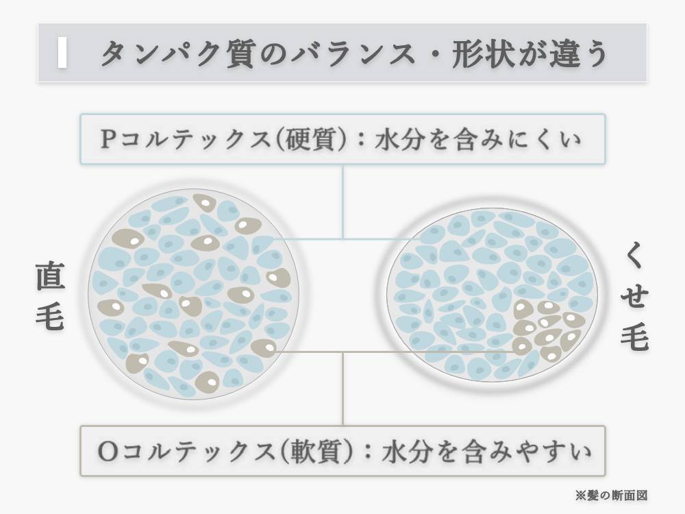 くせ毛がうねったり広がったりする原因