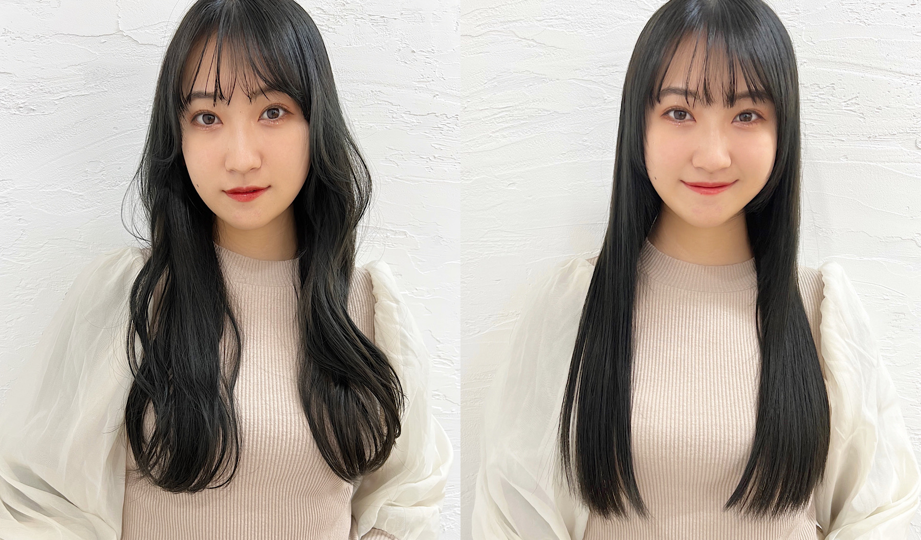 プリュムヘアオイルをつけてブロー、くせ毛を活かしたカールも、アイロン仕上げもどちらもOK